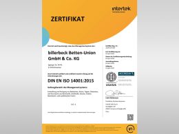 billerbeck Zertifikat Umweltmanagementsystem DIN ISO 14001