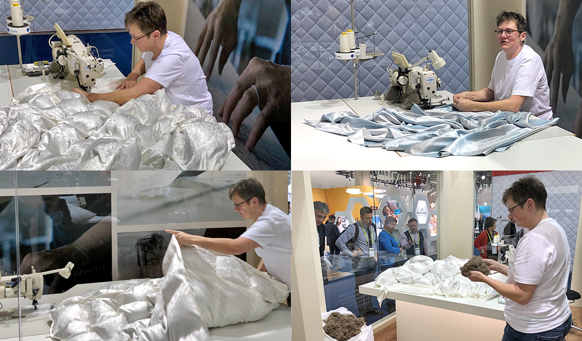 Rosmarie Sommerhalder beim Nähen eines Duvets