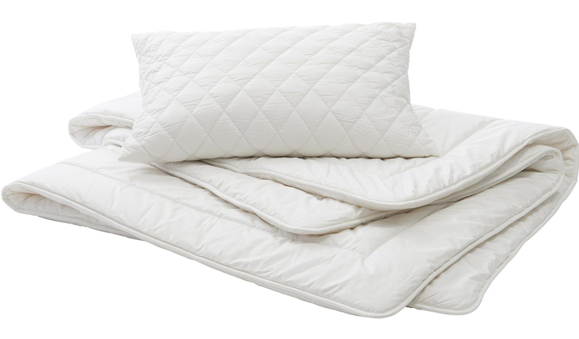 Duvet und Kissen mit Schafschurwolle