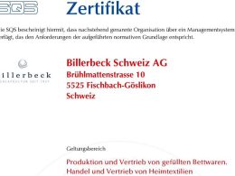 SQS-Zertifikat der billerbeck Schweiz AG - Symbolbild weshalb für billerbeck Nachhaltigkeit wichtig ist.