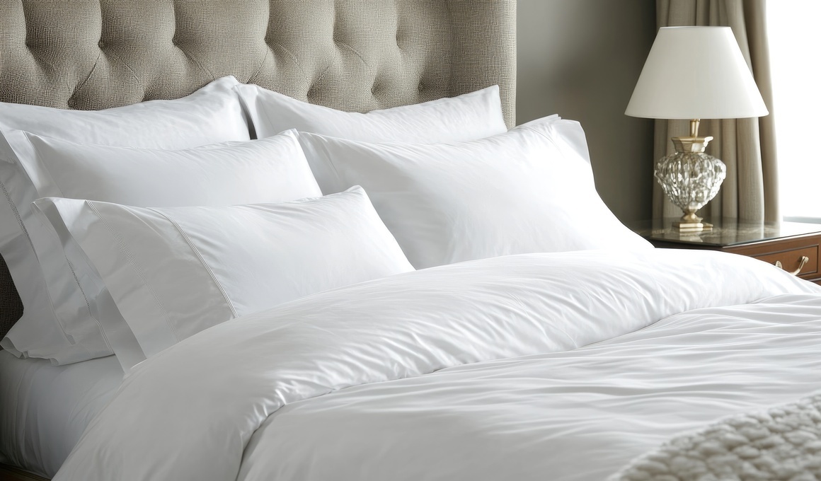 Aufgeräumtes Zimmer mit weissen Bettlaken.