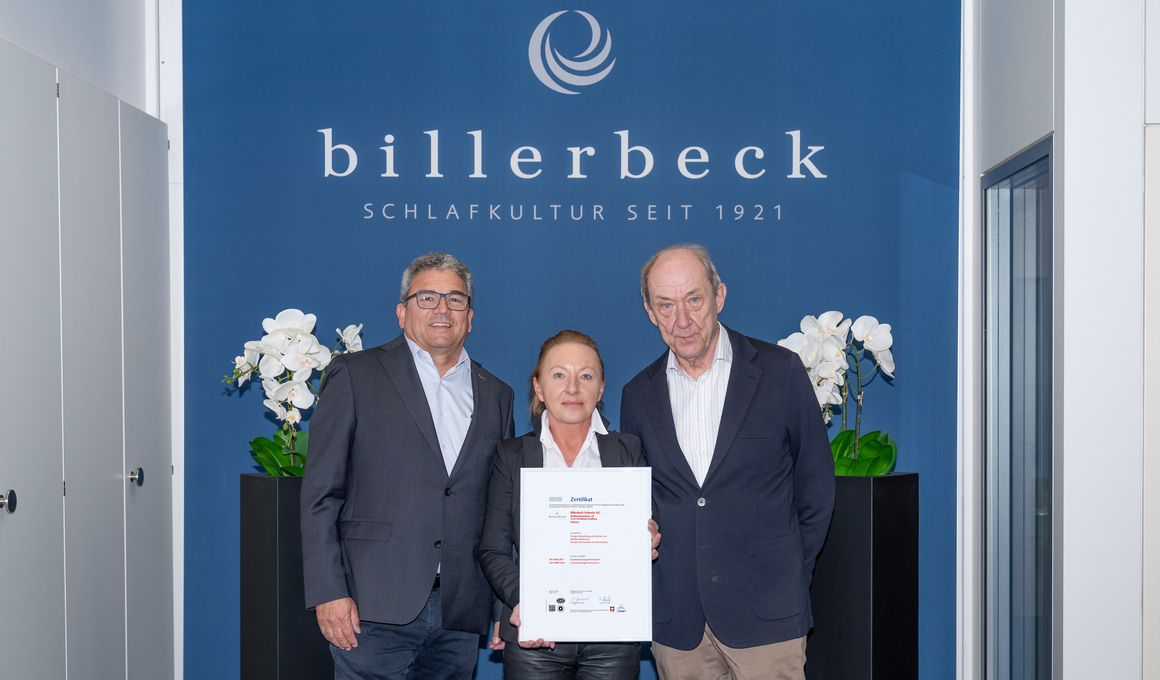 billerbeck Schweiz AG reçoit à nouveau une certification ISO pour la qualité, la protection de l’environnement et la gestion de l’énergie.  