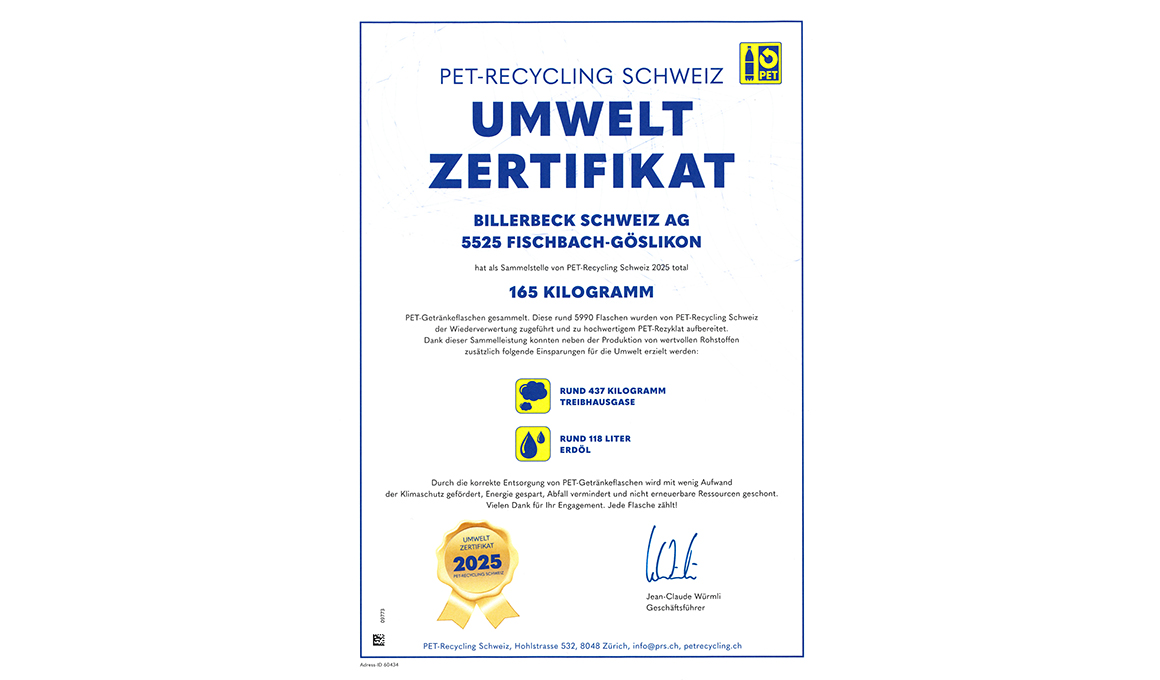 Zertifikat PET Recycling