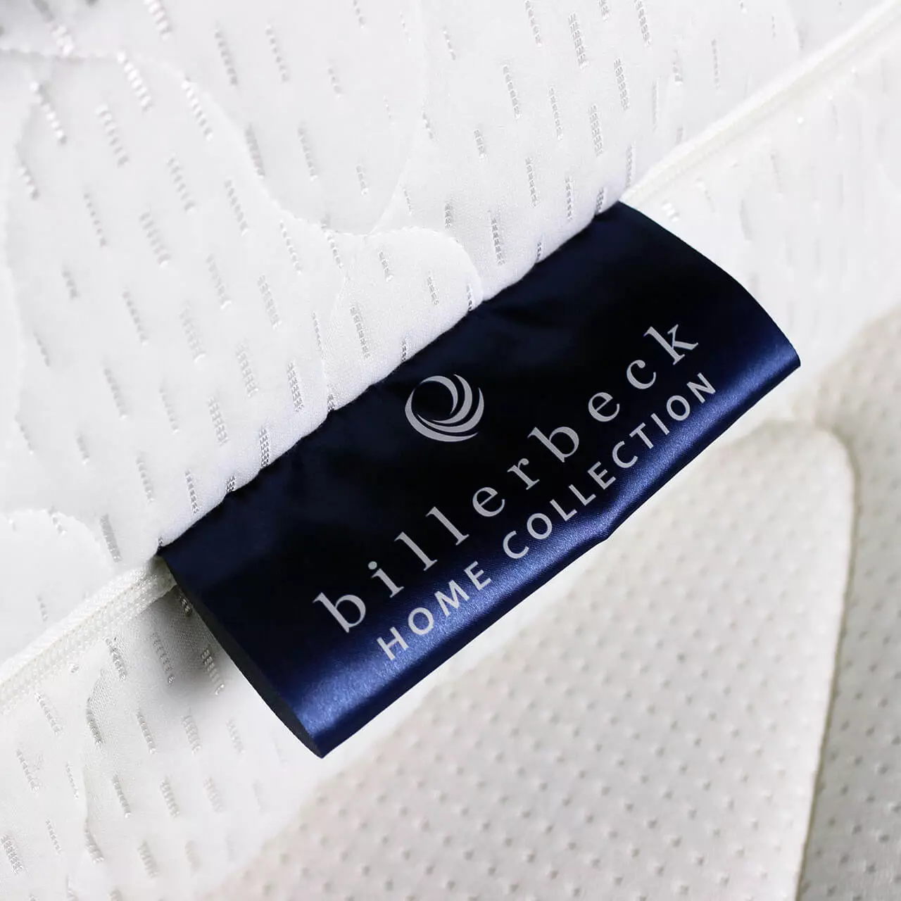 Detailed view of the billerbeck label on the Wash Star cold foam mattress