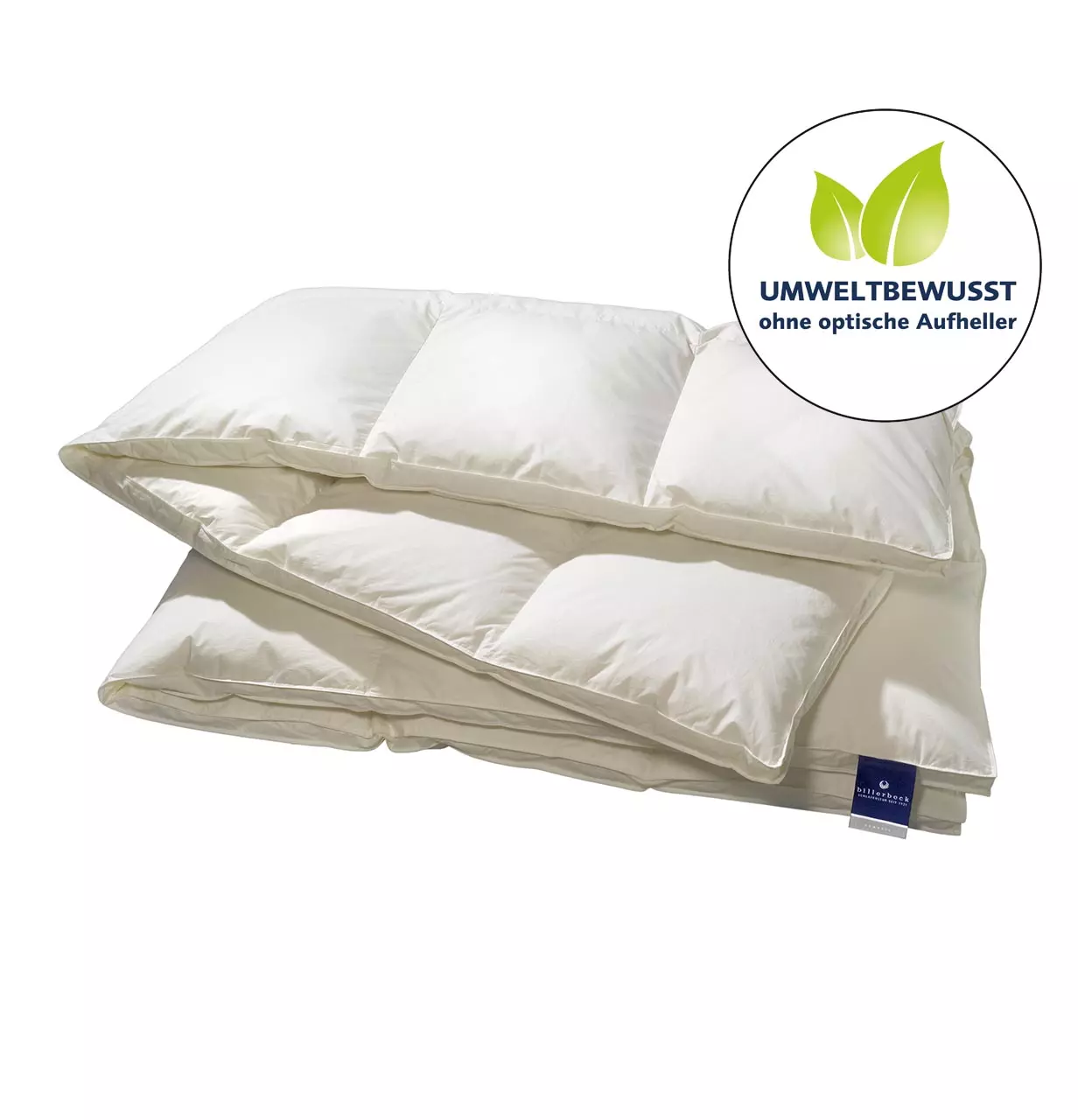 Detailansicht gefaltete billerbeck Daunendecke Nena, wärmelevel warm 