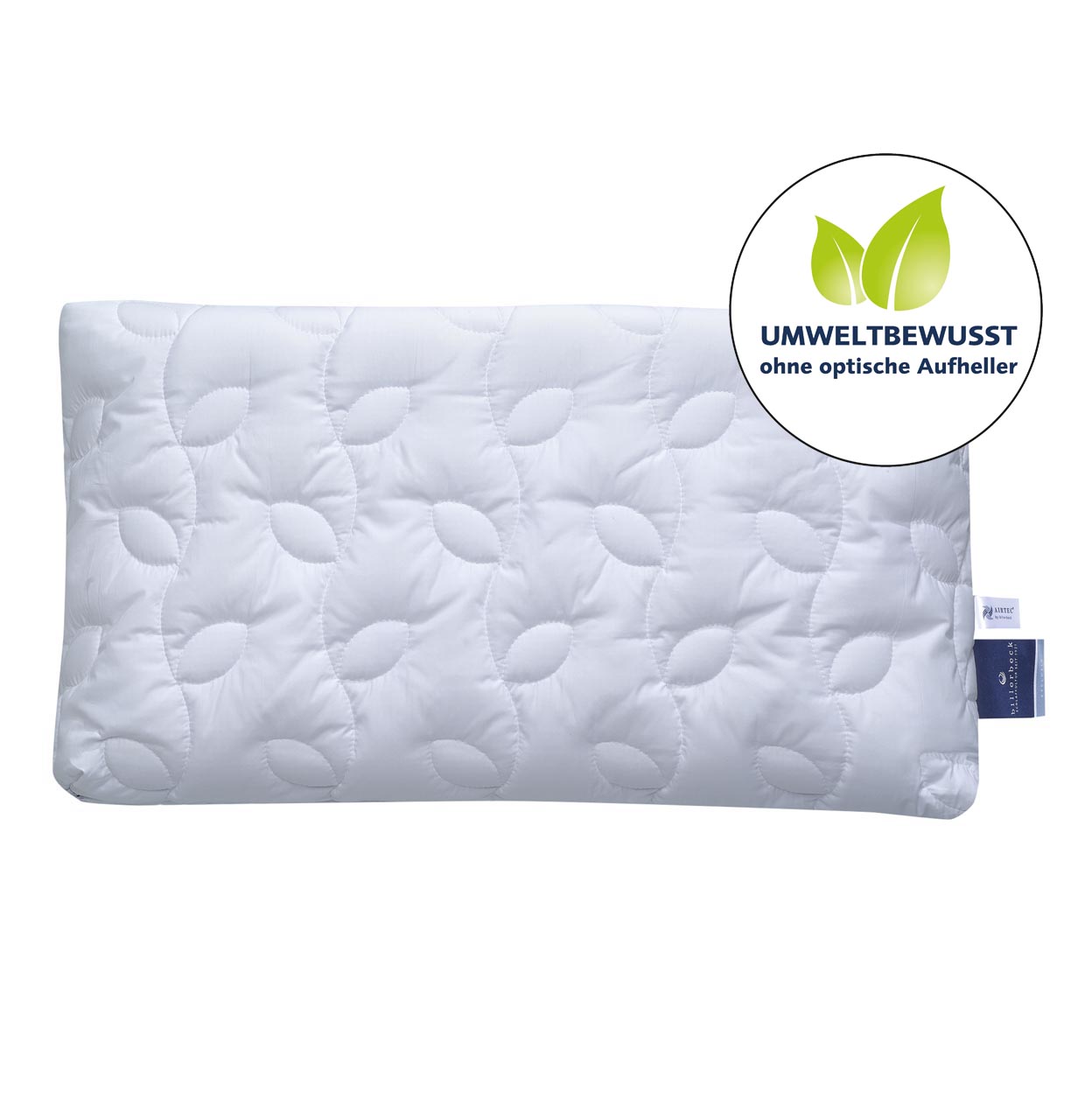 billerbeck neck support pillow Belair, with pillowcase, leaf pattern quilting, in size 40x80 cm, white pillow