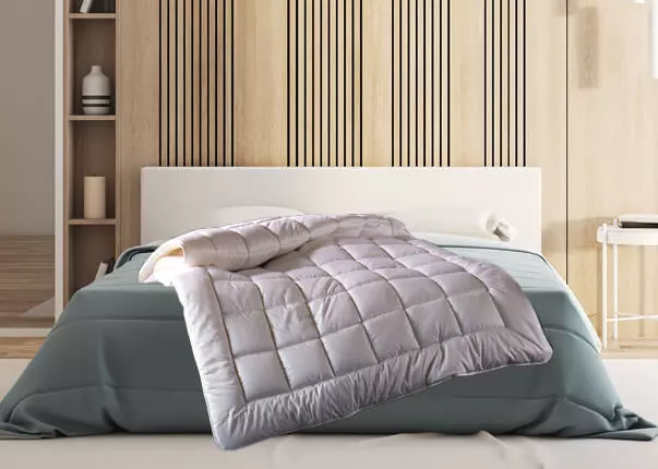 Bedroom interior with billerbeck bamboo duvet E45 Bamboo on bed