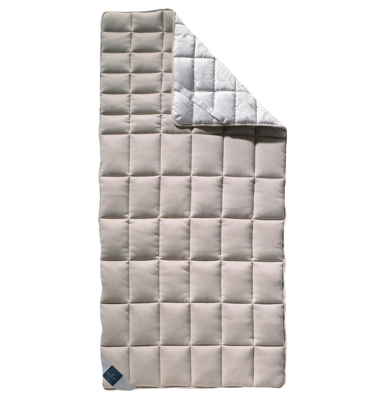 billerbeck Topper Vitalana mattress topper with virgin sheep's wool filling and 2-sided cover made of jersey and jacquard ticking
