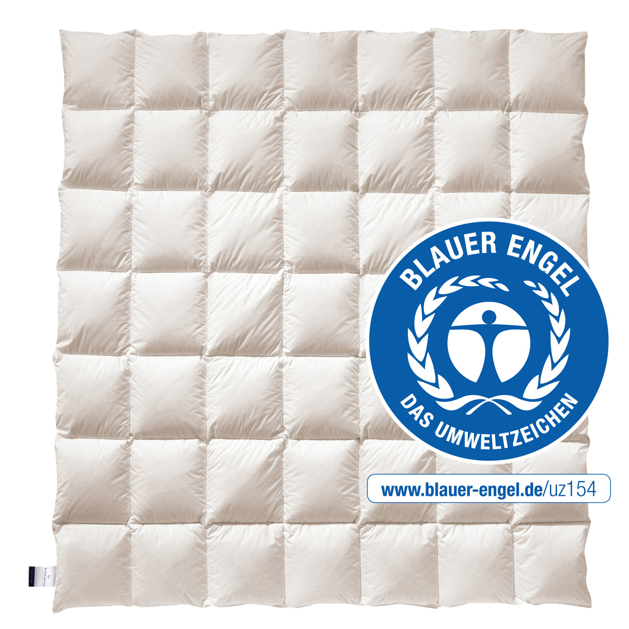 billerbeck organic down duvet Greta in size 200x200 cm, warmth level medium, with blue angel seal