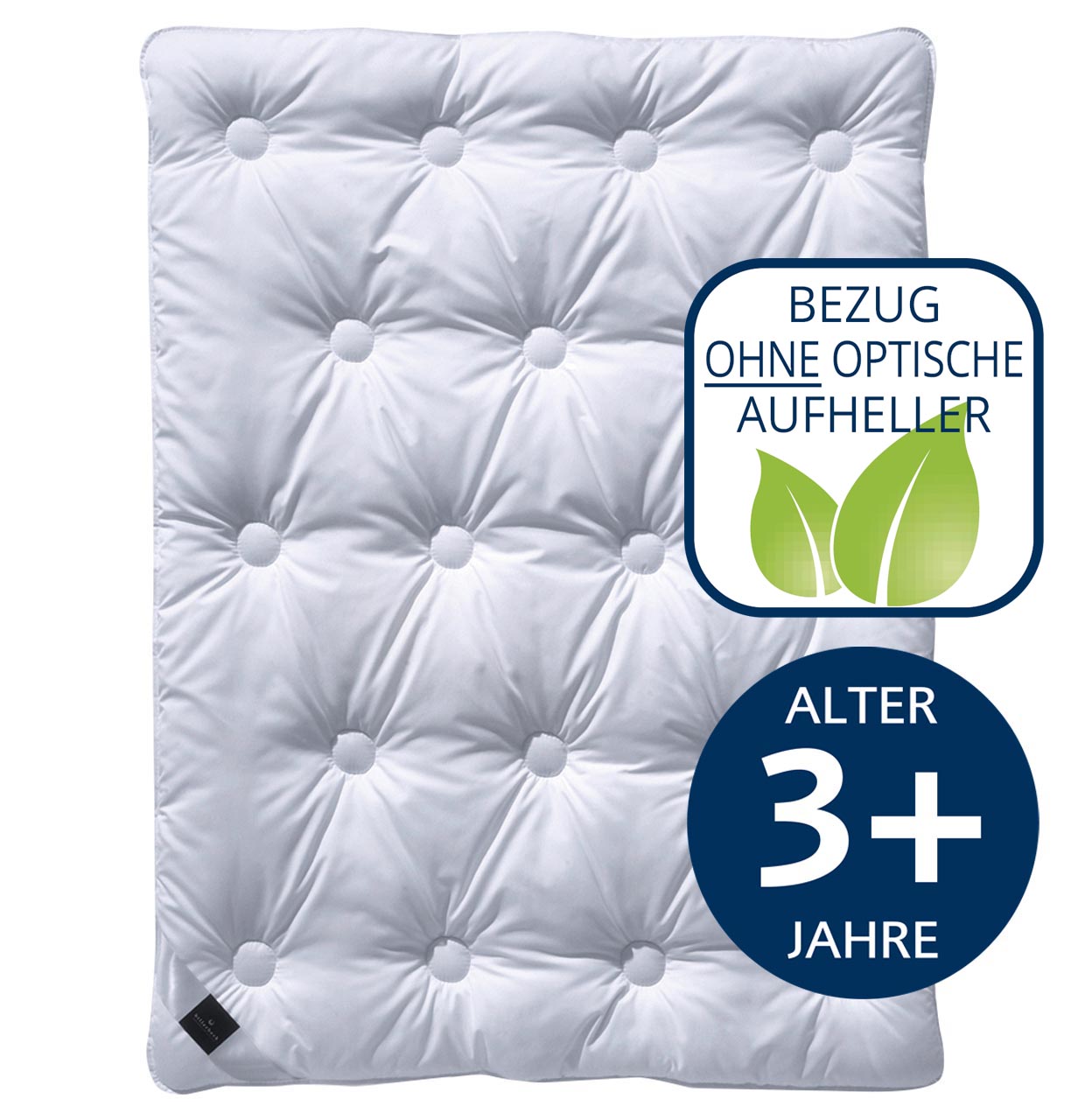 billerbeck Kinderdecke Faser Charmant in Größe 100x135 cm, Wärmelevel mittel, weiß, Bezug ohne optische Aufheller