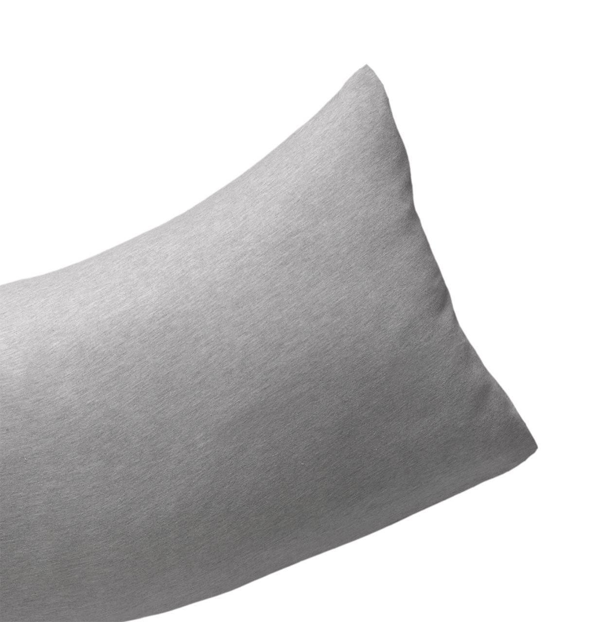 Close-up view of a Sinus side sleeper pillow with billerbeck pillowcase in 30x130 cm in anthracite colour