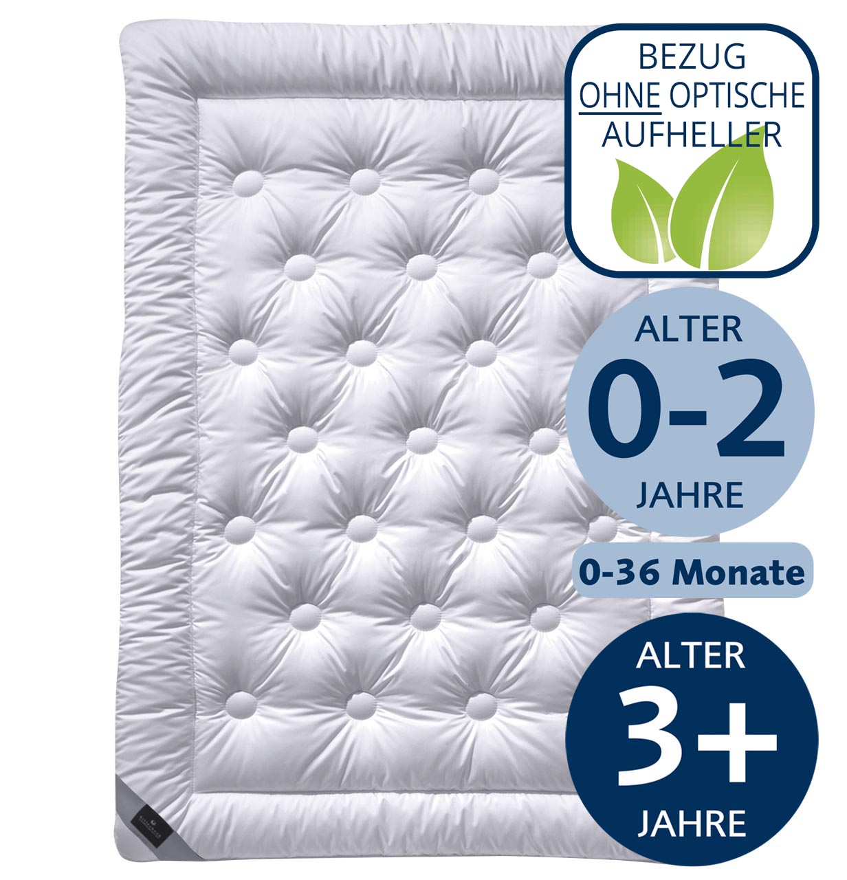 billerbeck Kinderdecke Faser Aero, Bezug ohne optische Aufheller, 0 bis 2 Jahre, ab 3 Jahre, 100x135 cm