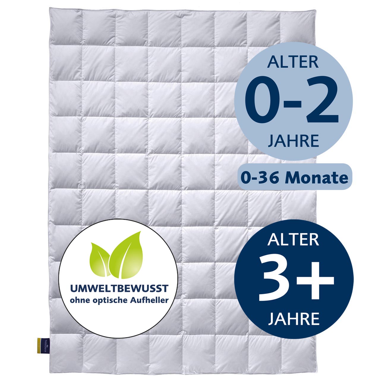 billerbeck Kinderdecke Daune Nena 100x103 cm, Wärmestufe leicht, gesteppt