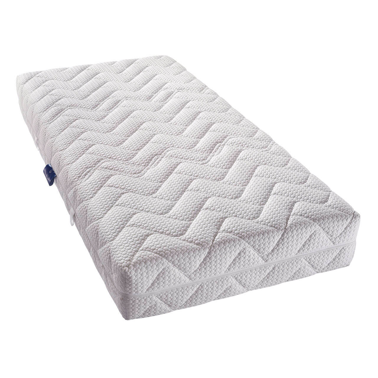 billerbeck Kaltschaummatratze Wellfoam mit Bezug, schräge Anicht der ganzen Matratze
