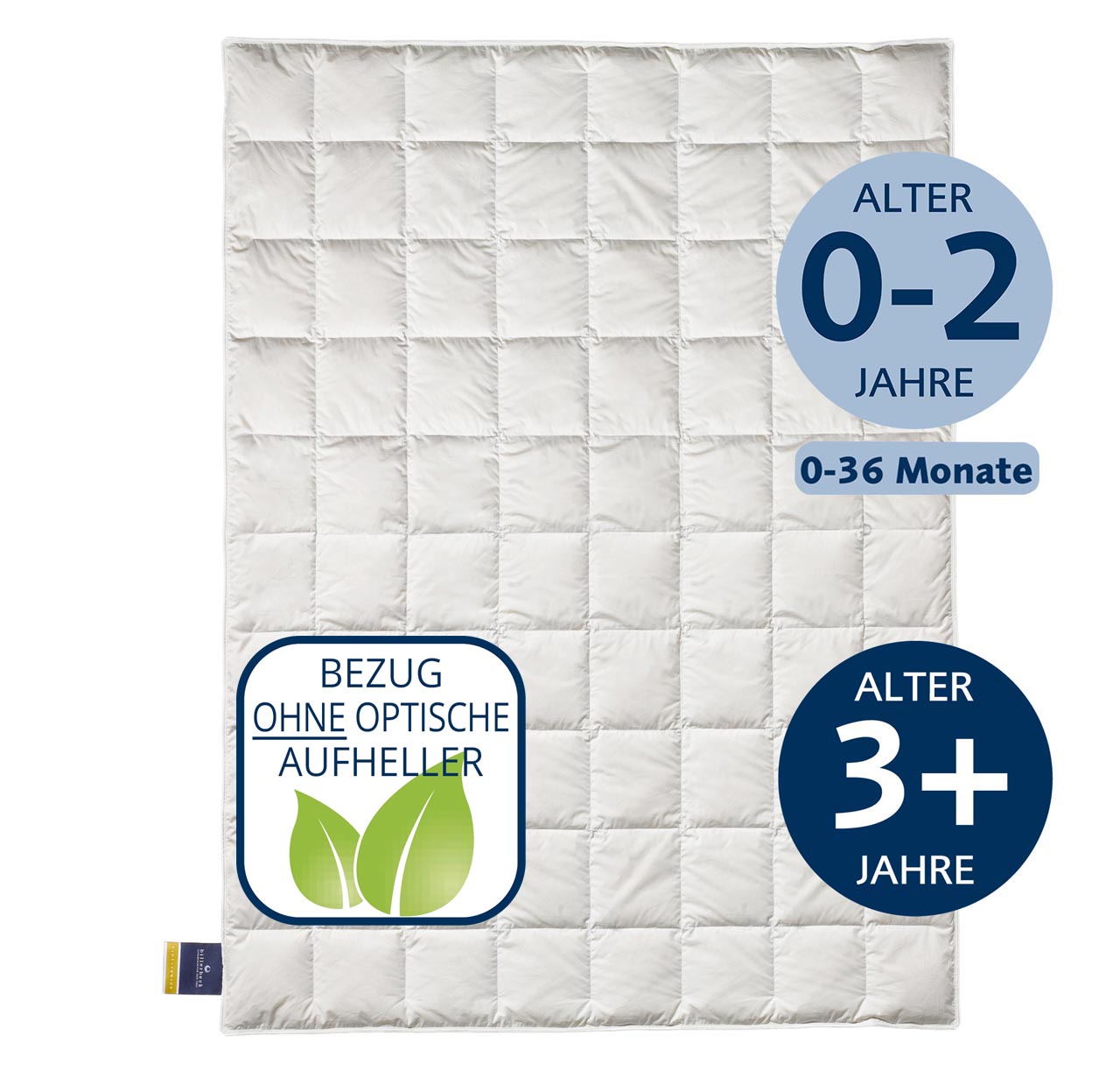 billerbeck Kinderdecke Daune Nena 100x135 cm, Wärmestufe leicht, gesteppt, Bezug ohne optische Aufheller