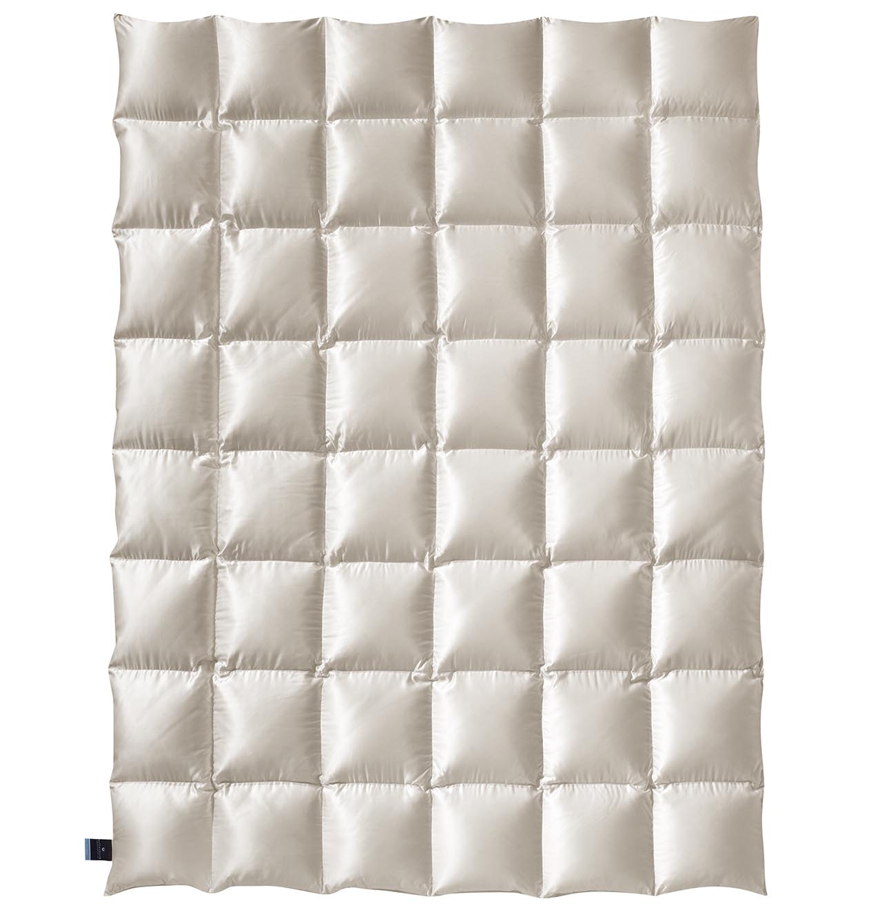 billerbeck Bettdecke Eiderdaunendecke in Größe 135x200 cm, champagner Seiden-Satin Bezug, Wärmestufe mittel
