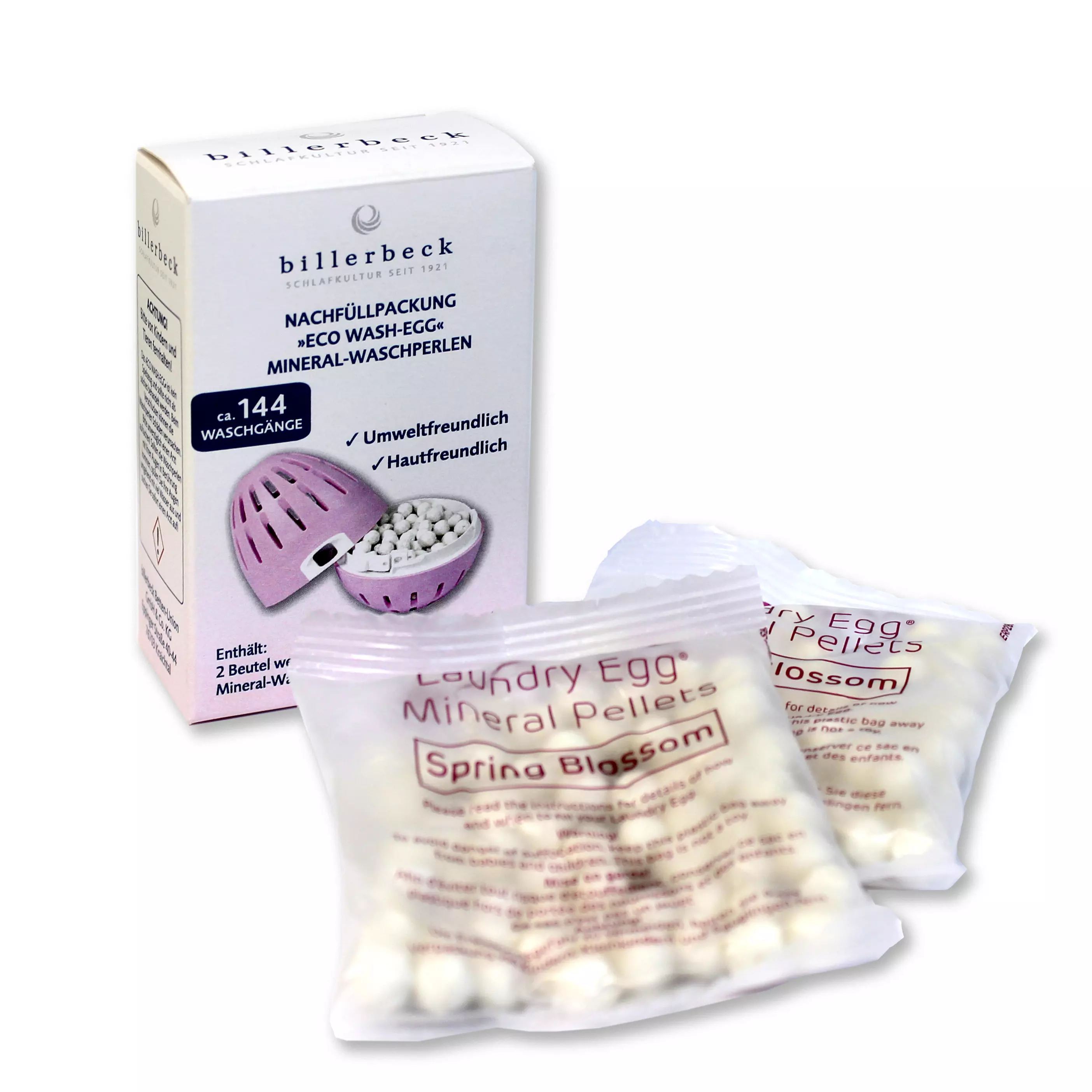 billerbeck Mineral-Waschperlen für Eco Wash Egg in Rosa - 2 Nachfüllbeutel