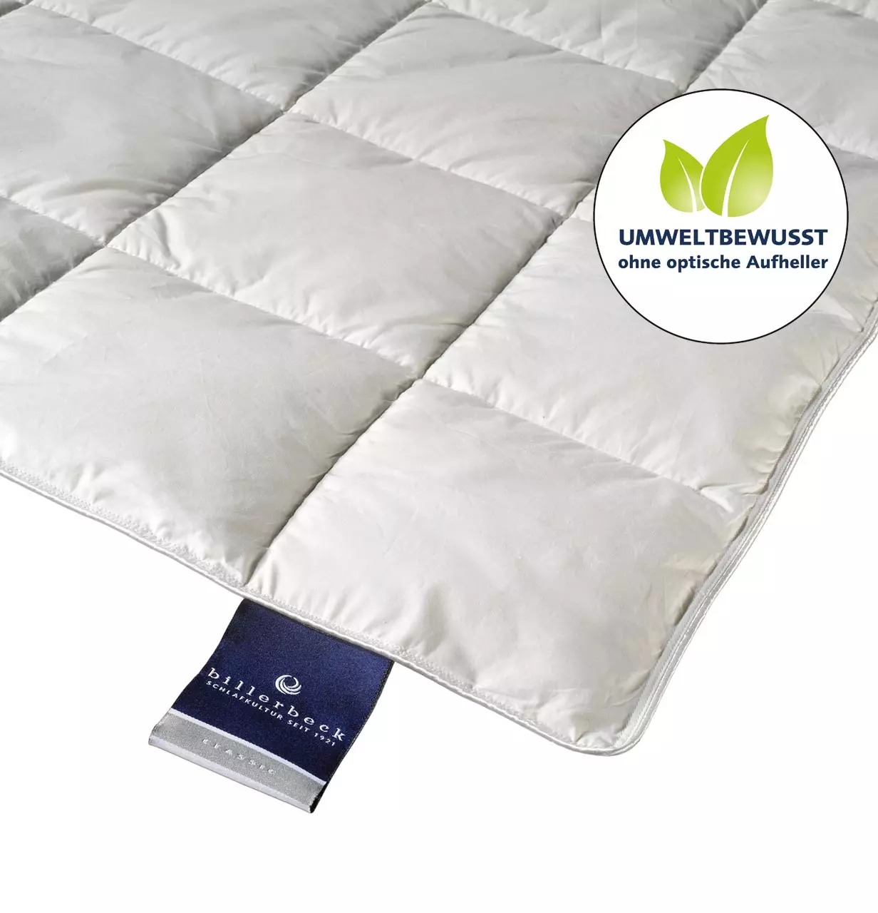 billerbeck Sommerdecke Daunendecke Nena, Wärmelevel sommerleicht, Detailansicht Glanzbiese