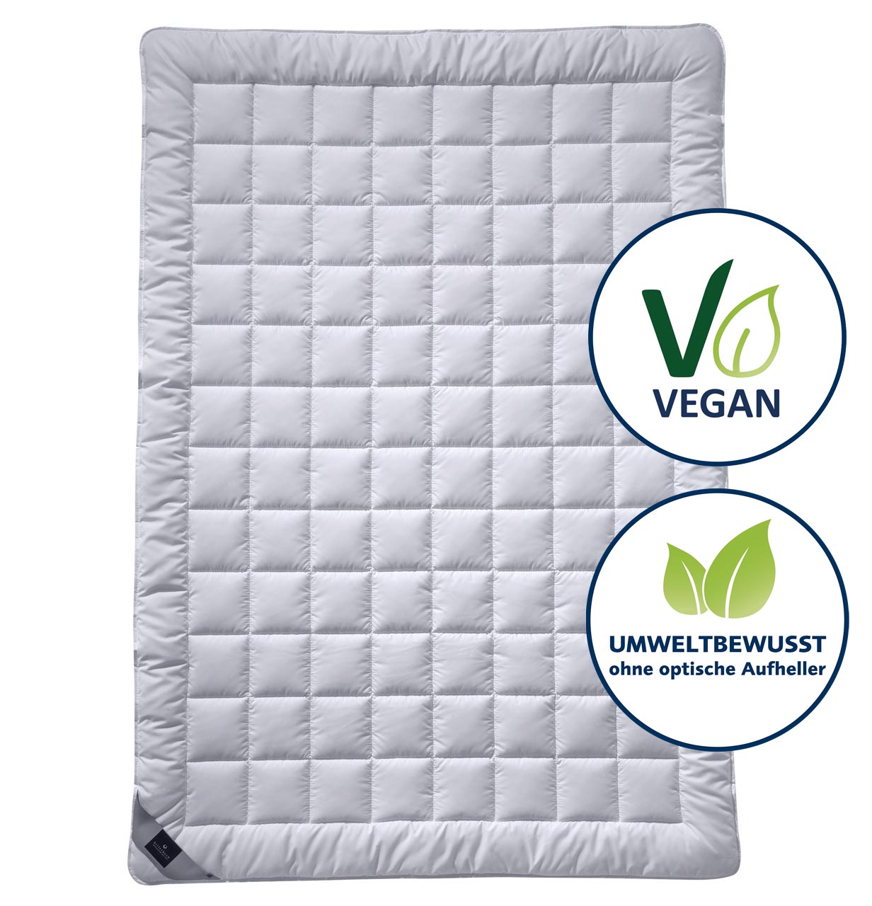 billerbeck leichte Sommerdecke Cottonell aus Baumwolle in Größe 135x200 cm, vegan und umweltbewusst Emblem
