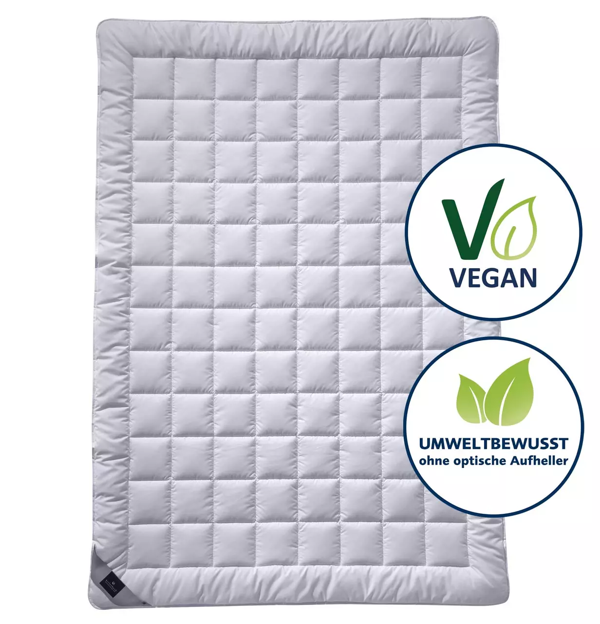 billerbeck leichte Sommerdecke Cottonell aus Baumwolle in Größe 135x200 cm, vegan und umweltbewusst Emblem
