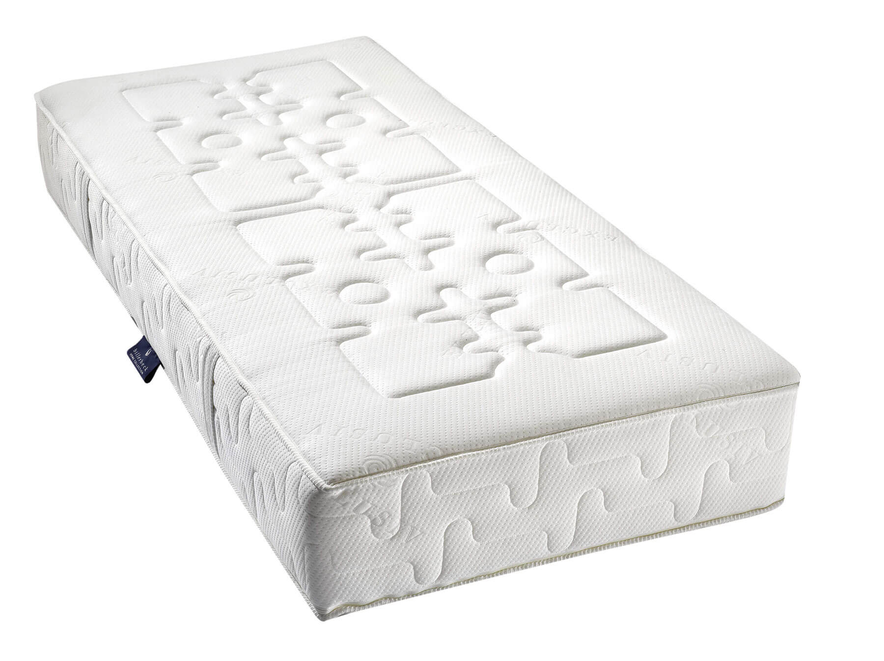 billerbeck barrel pocket spring core mattress Airtec Exclusiv, angled view