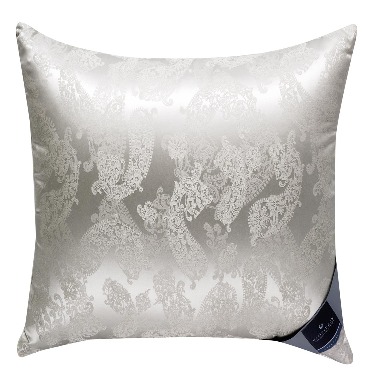 Down pillow EXQUISIT 3-chamber pillow billerbeck down pillow Exquisit with silk in size 80x80 cm, shiny pillow