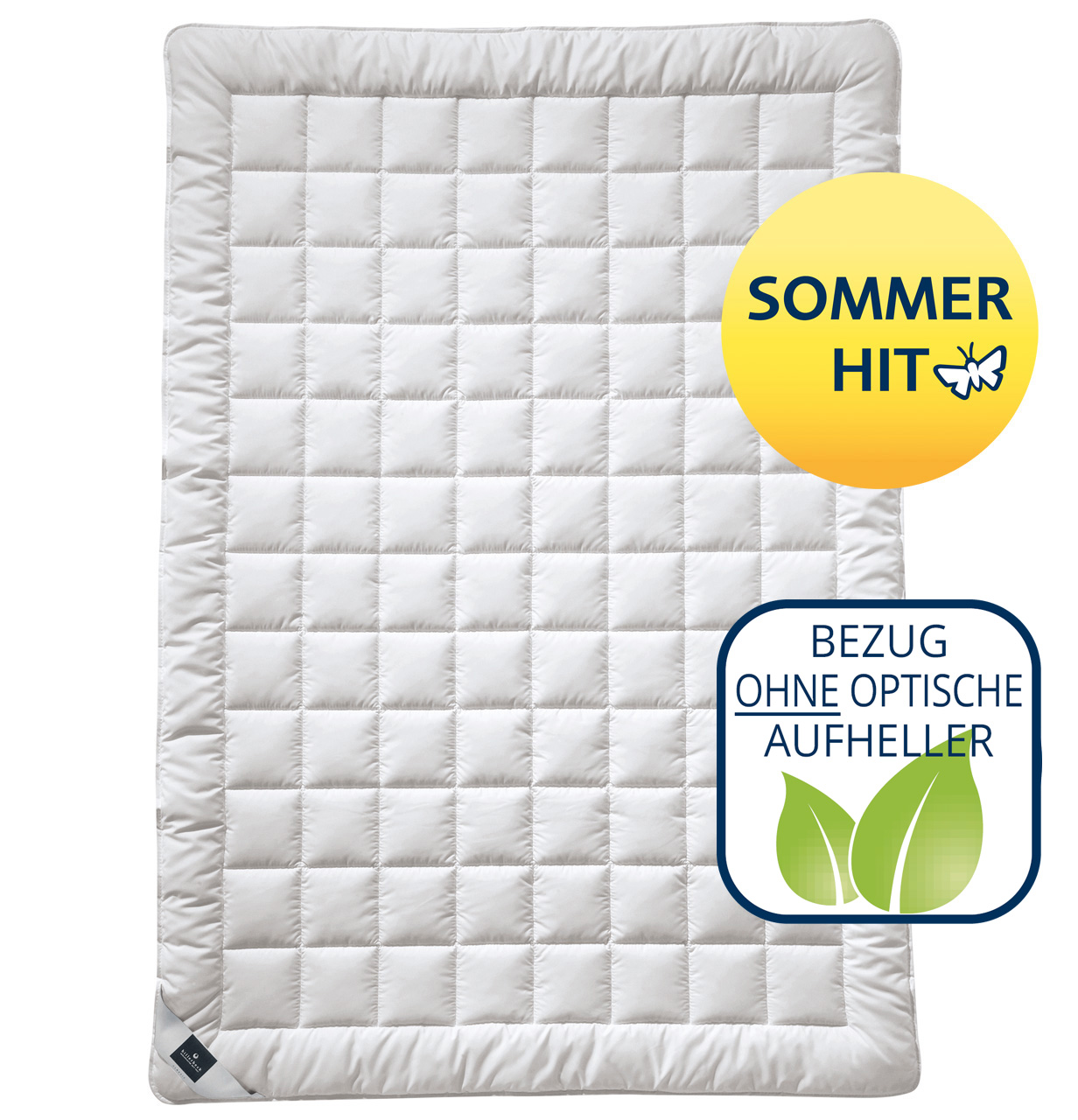 billerbeck Sommerdecke Seidendecke Sari in Größe 135x200 cm, gesteppte Decke in weiß