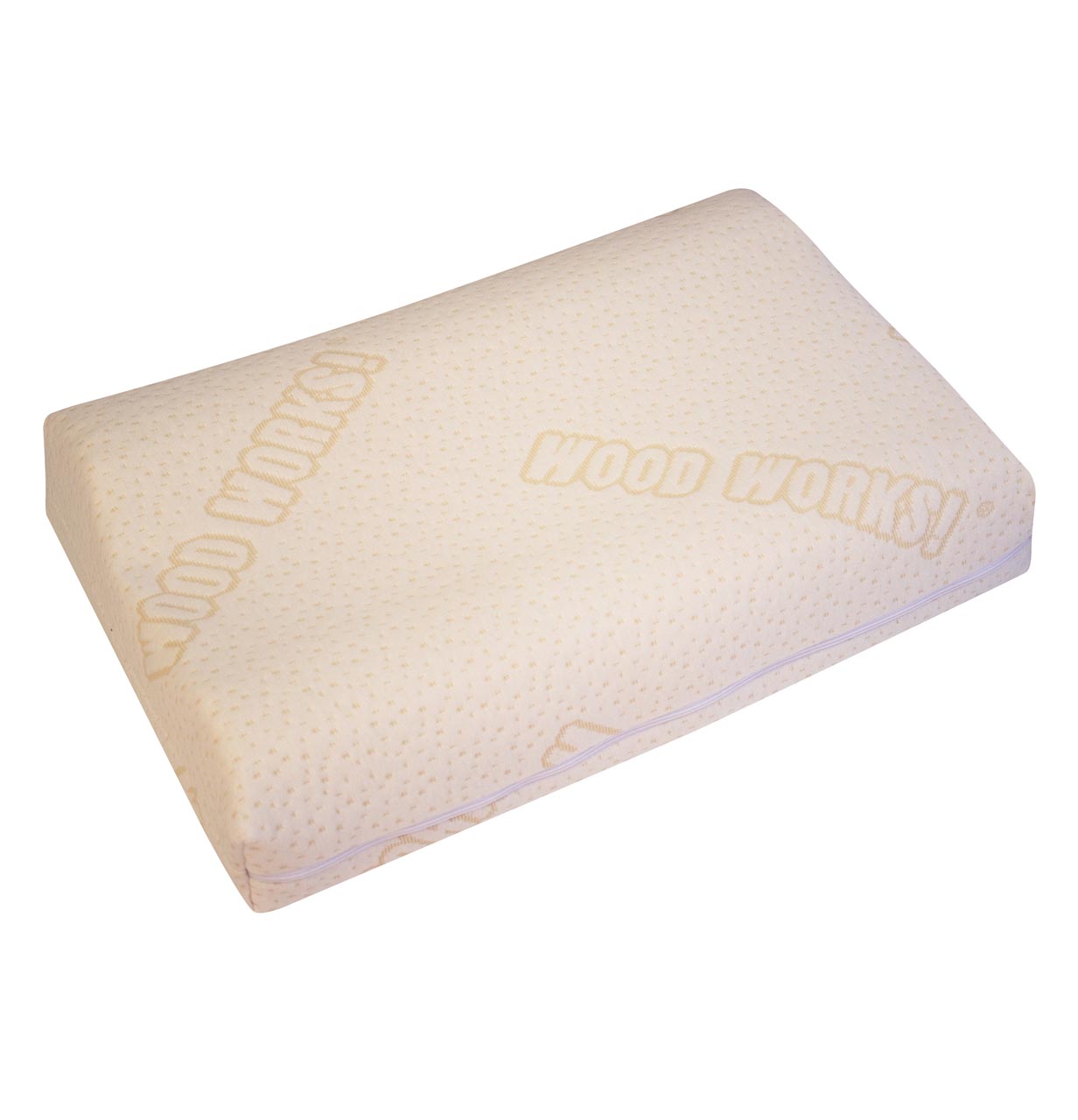 Perspective view of the Traveller neck support pillow from billerbeck in size 40x80 cm with pillowcase