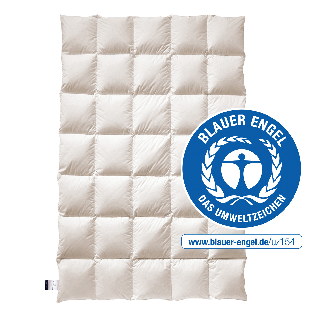 billerbeck organic down duvet Greta in size 135x200 cm, medium warmth level, with blue angel seal