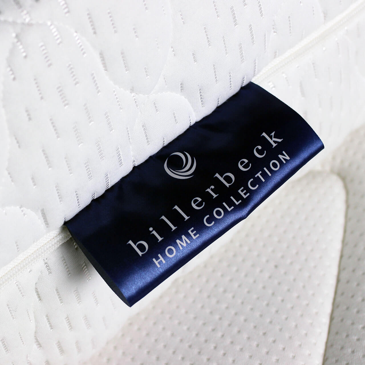Detailed view of the billerbeck label on the Wash Star cold foam mattress