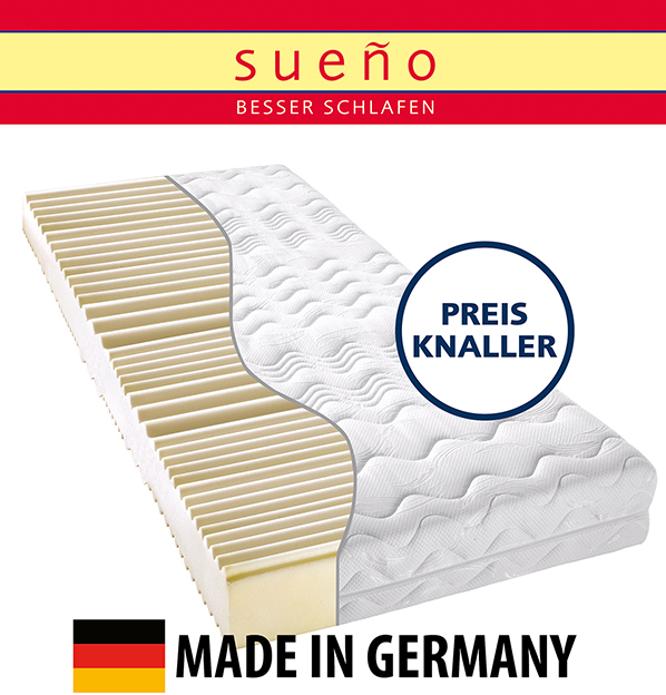billerbeck Komfortschaummatratze Sueno, Bezug auf der halben Matratze, made in Germany