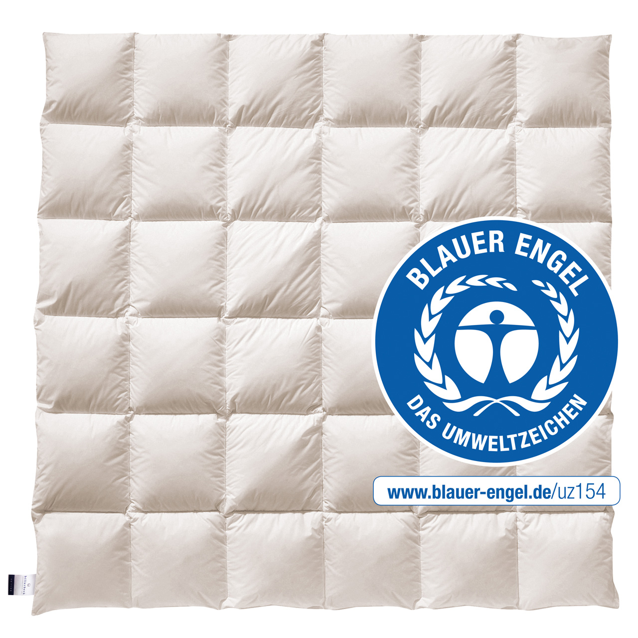 billerbeck organic down duvet Greta in size 200x200 cm, warmth level warm, with blue angel seal