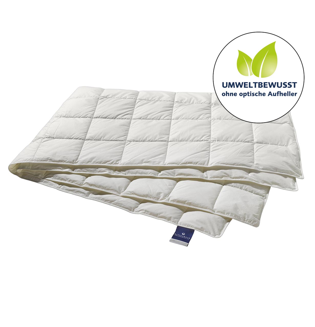Detailansicht der gefalteten billerbeck Sommerdecke Daunendecke Nena, Wärmestufe light summer