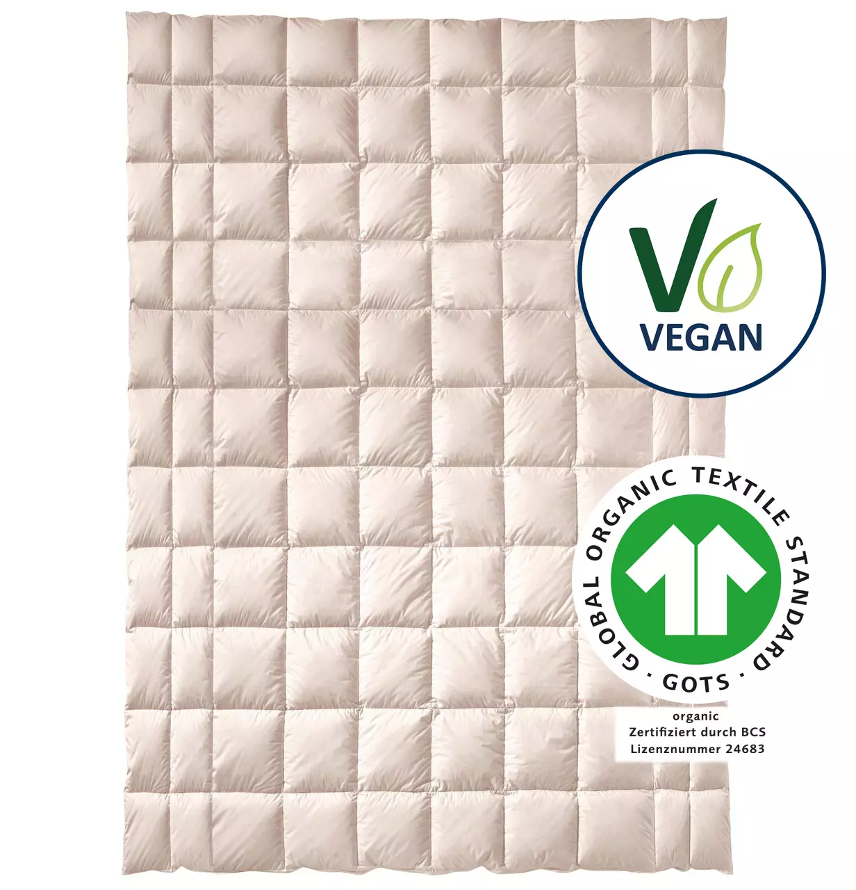 billerbeck Zirbendecke Baumwolle Zirberella, in Größe 135x200 cm, gesteppt, vegan und organic Logo