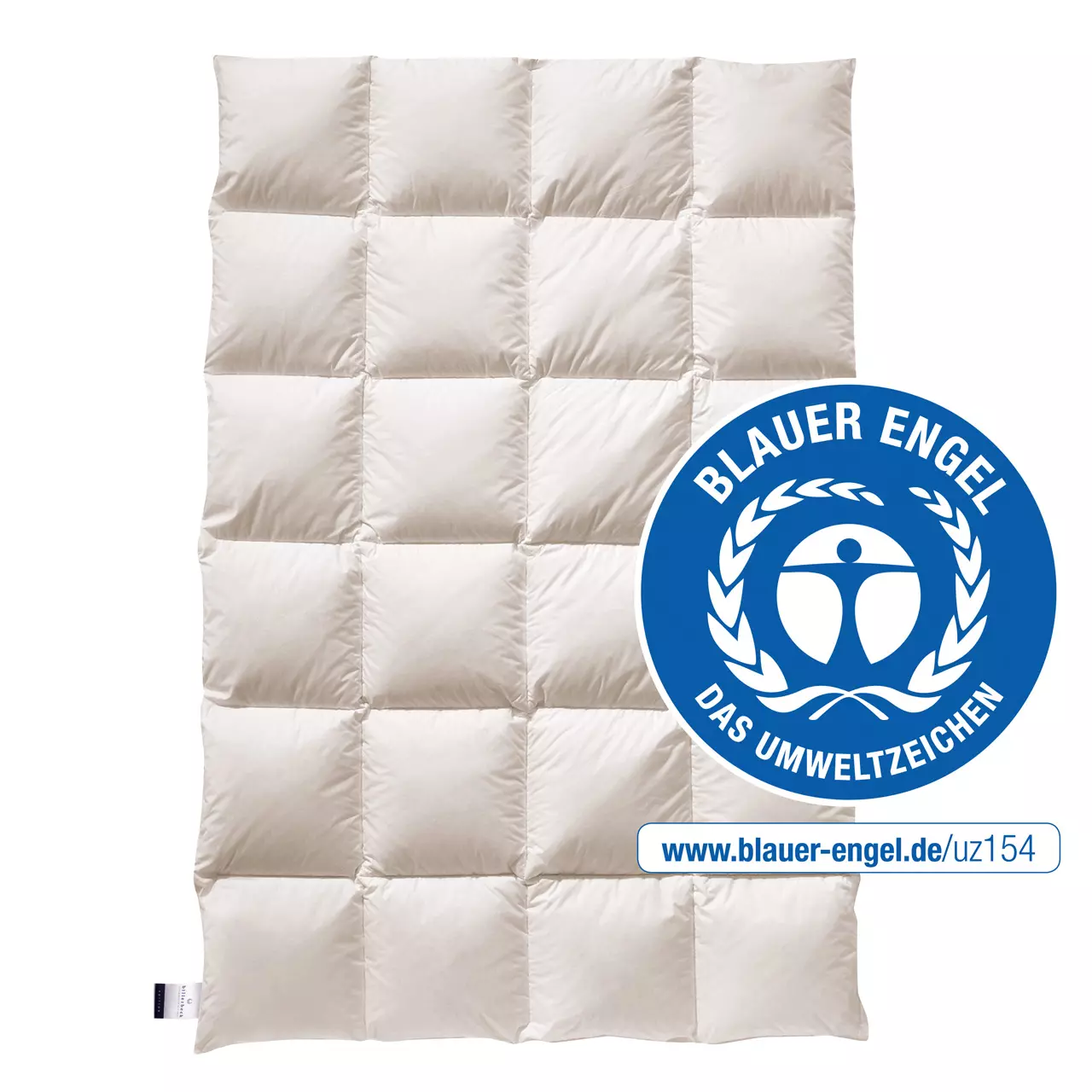 billerbeck organic down duvet Frieda in size 135x200 cm, warmth level warm, with blue angel seal