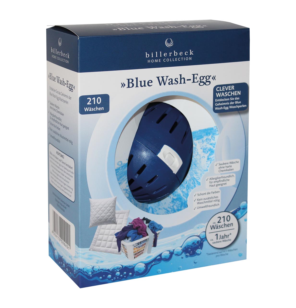 billerbeck Blue Wash Egg Bio Waschmittel Verpackungskarton

