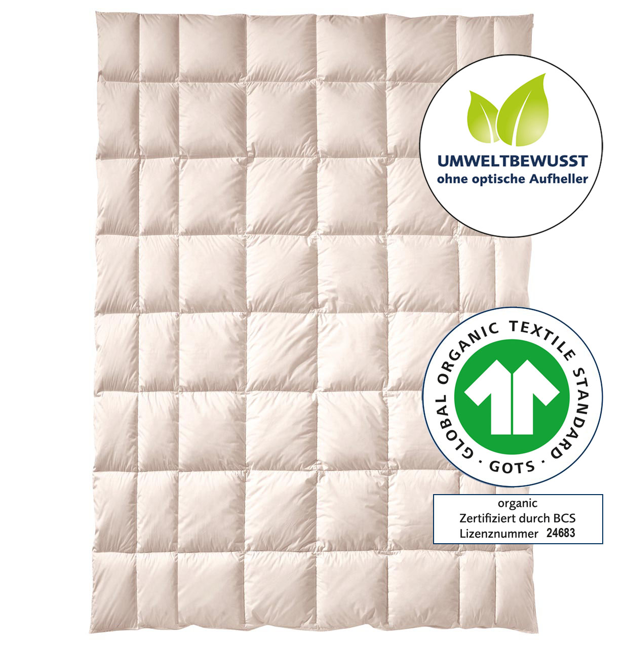 Swiss stone pine duvet ZIRBERELLA® WOOL - Organic billerbeck Swiss stone pine duvet wool Zirberella, in size 135x200 cm, quilted, eco-friendly and organic logo