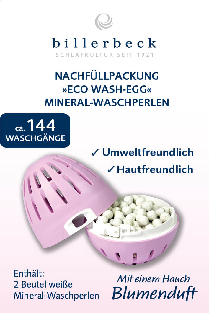 billerbeck Eco-Wash-Egg Nachfüllpackung - rosa Mineral Waschperlen, umweltfreundlich, hautverträglich, Blumenduft