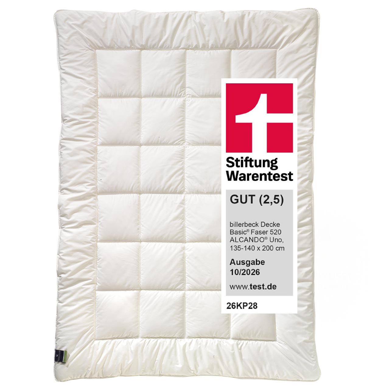 billerbeck bettdecke faserdecke alcando 135x200 cm mittel - Stiftung-Warentest-GUT 10-2026