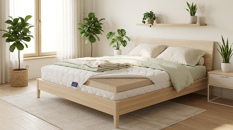 billerbeck matratze kaltschaummatratze ergo-vita Matratze liegt auf Bett im Schlafzimmer