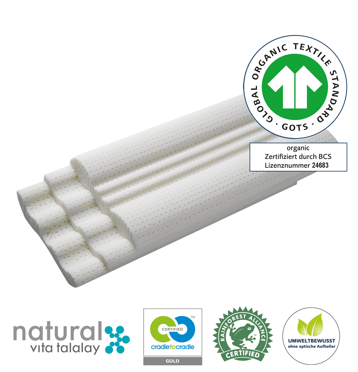 Neck support pillow COSINECK® NATURE - Organic -  40 x 80 cm