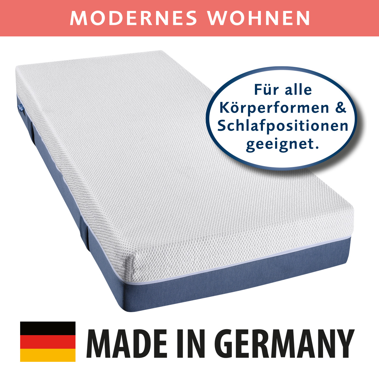 billerbeck Memoryschaum Matratze Hermine mit Doppelschichtkern, für alle Körperformen, Made in Germany