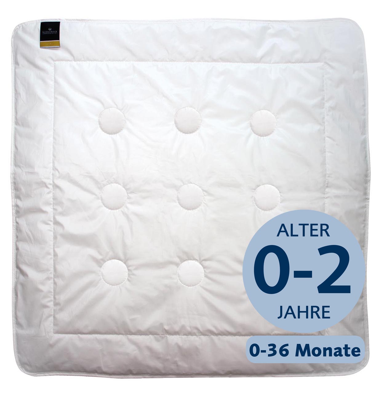 billerbeck Kinderdecke Faser Aero in Größe 80x80 cm, weiß, für 0 bis 2 Jahre