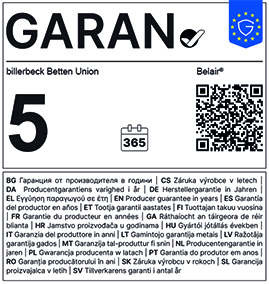 billerbeck GARAN Label EU 5 Jahre Herstellergarantie Belair