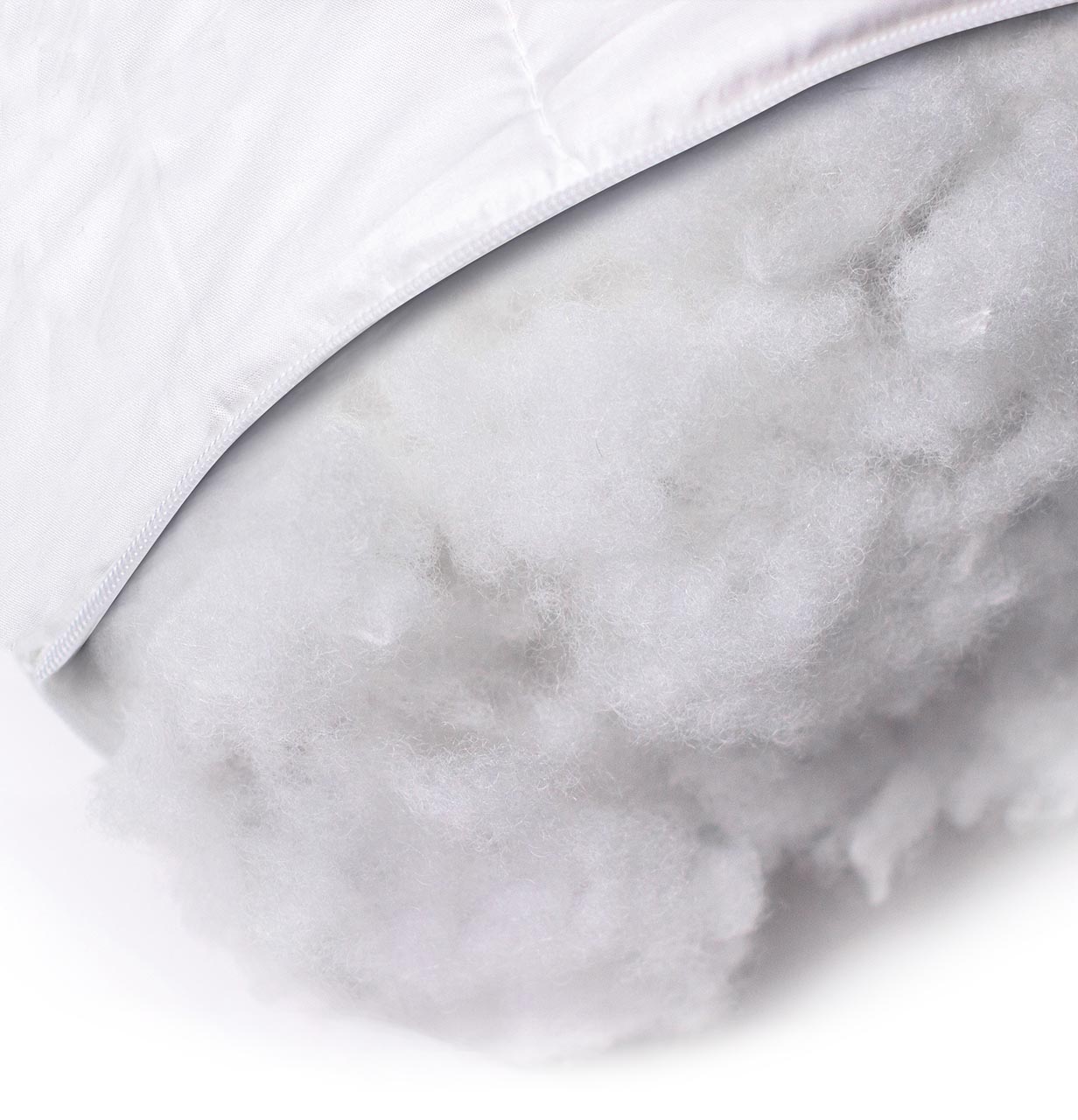 Close-up of the billerbeck Airtec Micro pillow filling made of fibres in the pillowcase